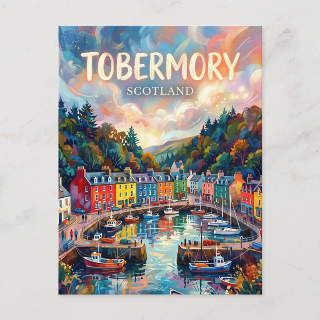 Cartão Postal Tobermory Escócia (Frente)