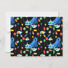 Cartão Postal Toboágua Crianças Verão Menino Menina Diversão