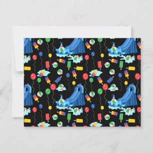 Cartão Postal Toboágua Crianças Verão Menino Menina Diversão