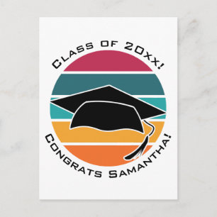 Cartão Postal Toca de Formatura Graduado Retro