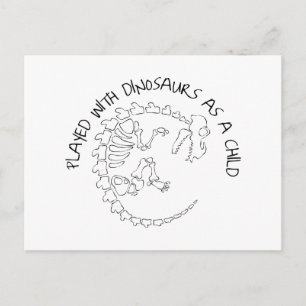 Cartão Postal Tocado com dinossauros como criança