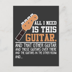 Cartão Postal Tocado de guitarra engraçado Guitarrista eu precis