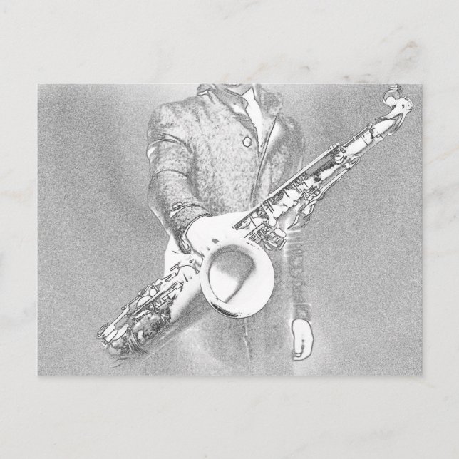 Cartão Postal tocador de saxofone (Frente)