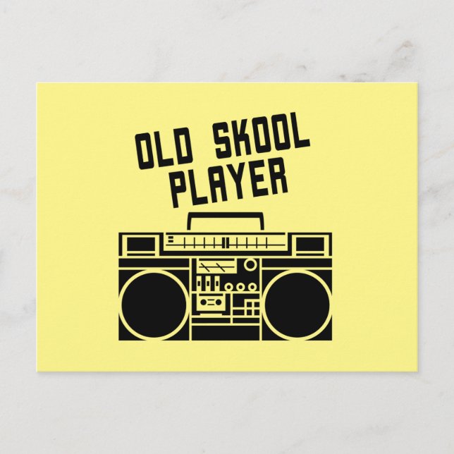 Cartão Postal Tocador Retro Estéreo Boombox Old Skool (Frente)