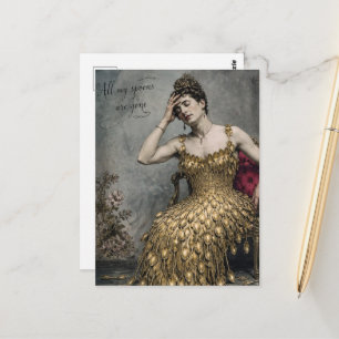Cartão Postal Toda a Minha Louça Está Perdida Fantasia Arte Vint