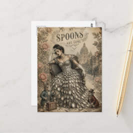 Cartão Postal Toda a Minha Louça Sumiu Fantasia Criaturas Fofas 
