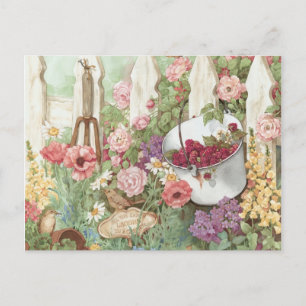 Cartão Postal Toda a Terra Ri em um Jardim - Cerca de Picket