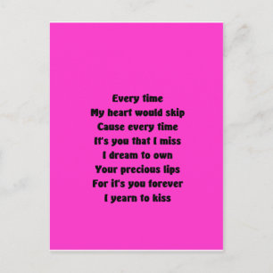 Cartão Postal Toda vez que meu coração pulava