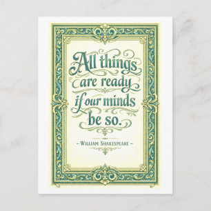Cartão Postal "Todas as Coisas Estão Prontas" Shakespeare