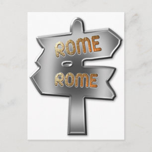 CARTÃO POSTAL TODAS AS ESTRADAS CONDUZEM A ROMA