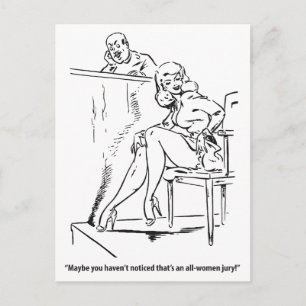 Cartão Postal Todas as Mulheres Júri, Vintage Humorista