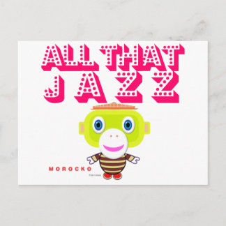 Cartão Postal Todo Aquele Macaco Jazz-Cute-Marroko