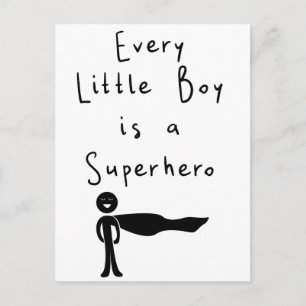 Cartão Postal todo menino é um super-herói