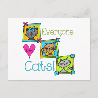 Cartão Postal Todo Mundo Adora Gatos