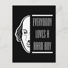 Cartão Postal Todo Mundo Adora Um Bard Boy Shakespeare Thespian