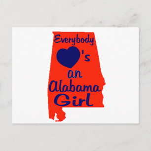 Cartão Postal Todo mundo ama uma garota do Alabama laranja e Mar