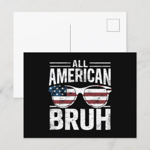 Cartão Postal Todo o Bruh Americano Garotos do Dia 4 de Julho Pa
