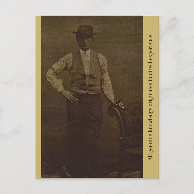 Cartão Postal Todo o conhecimento genuíno tem origem direta... (Frente)