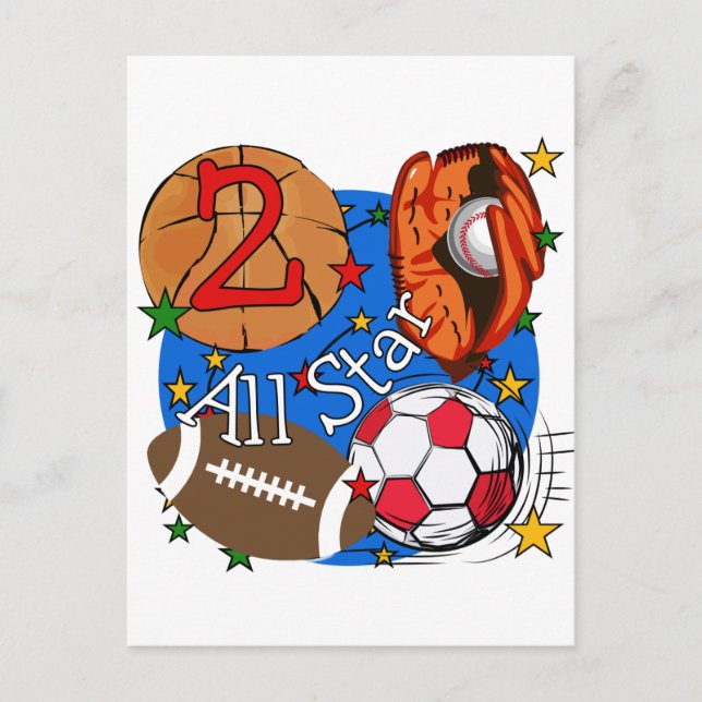 Cartão Postal Todos os Camisetas e presentes do segundo aniversá (Frente)