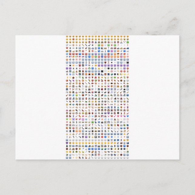 Cartão Postal Todos os emojis do iPhone / iOS (Frente)