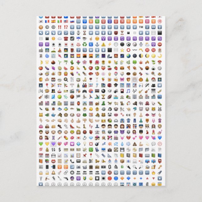 Cartão Postal Todos os emojis iPhone / iOS (Frente)