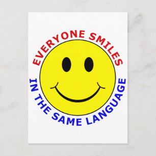 Cartão Postal Todos Sorriem Na Mesma Língua
