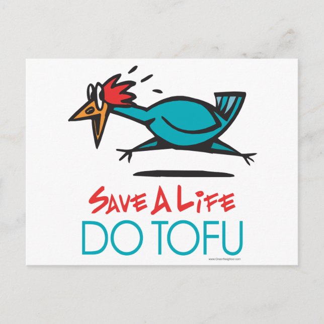 Cartão Postal Tofu Vegan Vegetarian (Frente)