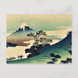 Cartão Postal Toge inume Koshu de Katsushika, Hokusai Ukiyoe