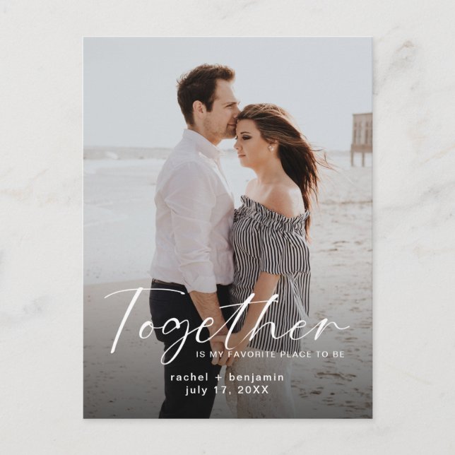 Cartão Postal Together is my Favorite Place Photo Engagement  (Frente)