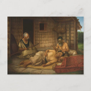 Cartão Postal "Tohunga-Ta-moko no trabalho" - G. Lindauer