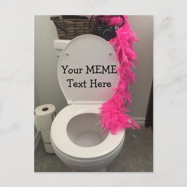 Cartão Postal Toilet Bowl Funny Creat a MEME (Frente)