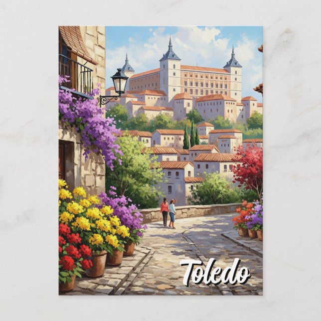 Cartão Postal Toledo Espanha Alcazar Viagem (Frente)