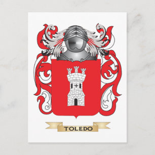Cartão Postal Toledo Family Crest (Casaco de Armas)