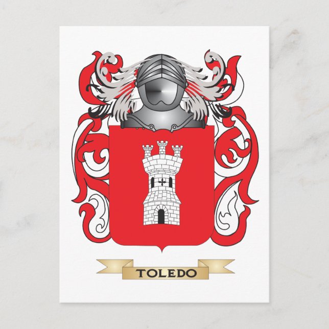 Cartão Postal Toledo Family Crest (Casaco de Armas) (Frente)