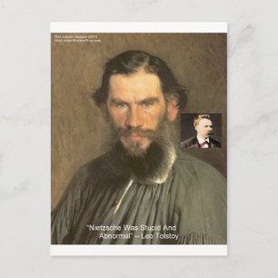 Cartão Postal Tolstoy "Nietzsche = Estúpido" Oferta De Ofertas C