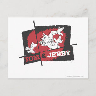 Cartão Postal Tom and Jerry Red and Black