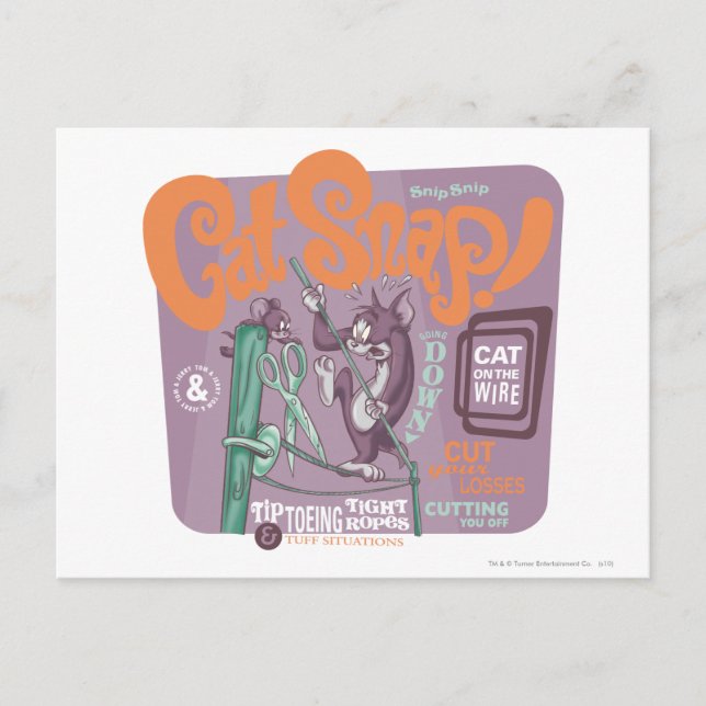Cartão Postal Tom e Jerry Cat Snap (Frente)