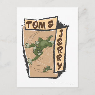 Cartão Postal Tom e Jerry em um sofá bronzeado