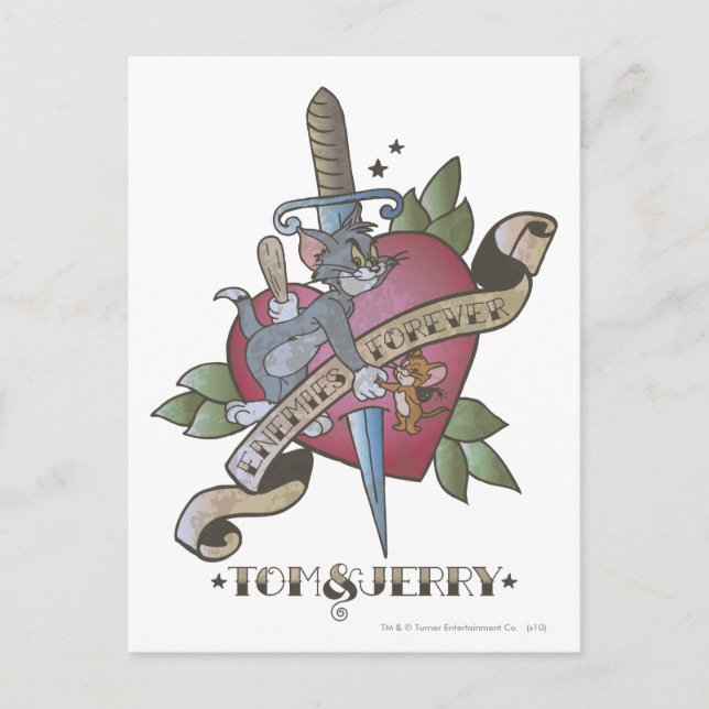 Cartão Postal Tom e Jerry Enemies para sempre 2 (Frente)