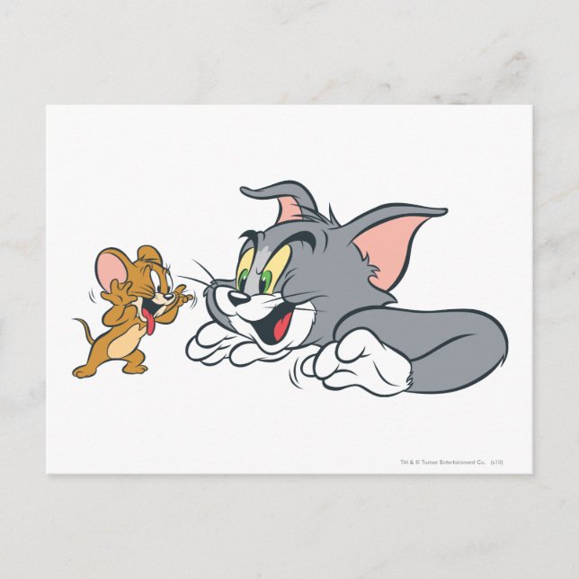 Cartão Postal Tom e Jerry Fazem Rostos (Frente)