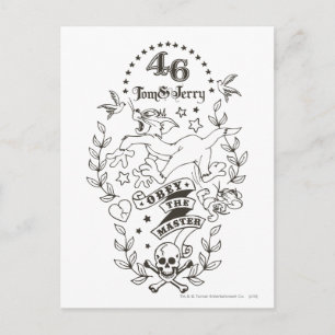 Cartão Postal Tom e Jerry Obey O Mestre 1