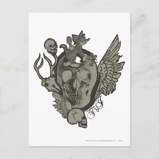 Cartão Postal Tom e Jerry Skull (Frente)