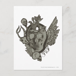 Cartão Postal Tom e Jerry Skull