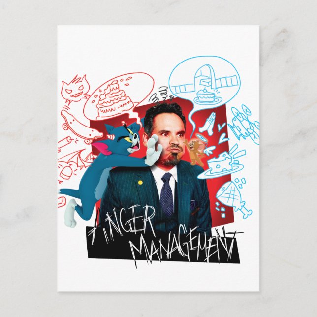 Cartão Postal Tom & Jerry Com Terrance - Gerenciamento De Raiva (Frente)