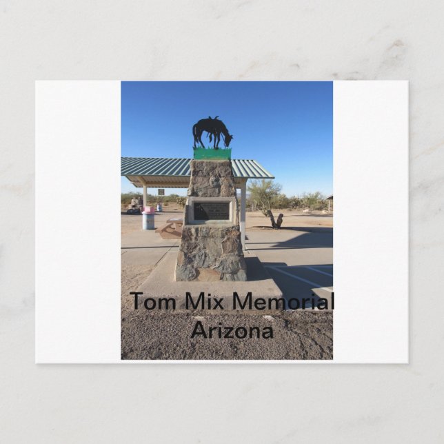 Cartão Postal Tom Mix Memorial Arizona (Frente)