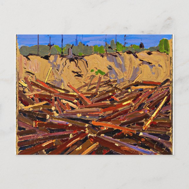 Cartão Postal Tom Thomson - Sandbank com Logs (Frente)