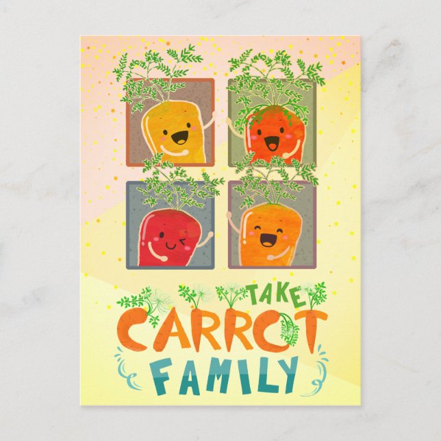 Cartão Postal Tomar Família Carrot | Pop Motivação (Frente)