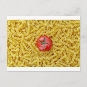 Cartão Postal Tomate com massa fusilli