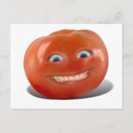 Cartão Postal Tomate Sorridente de Rosto Feliz