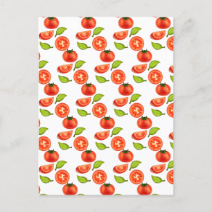 Cartão Postal Tomates E Folhas De Orégãos